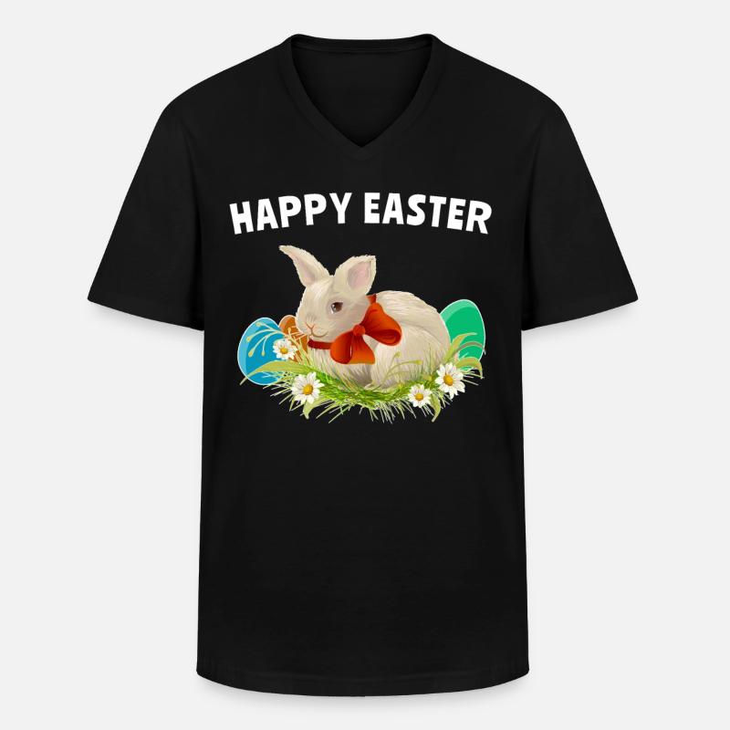 Easter Easter Happy Easter - Men's V-Neck T-Shirt - black