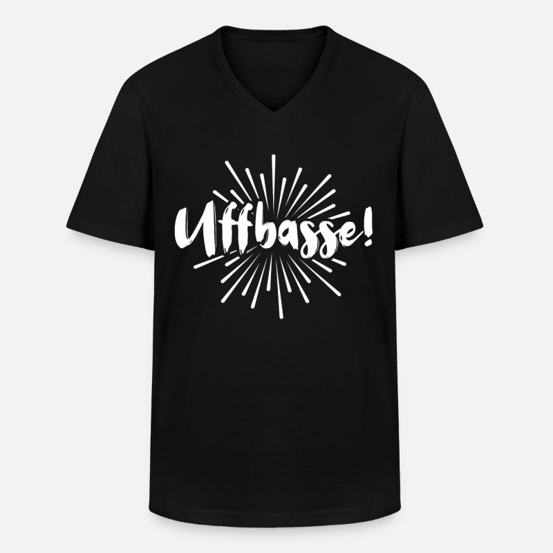Uffbasse Mannheim dialect Mannheim - Men's V-Neck T-Shirt - black