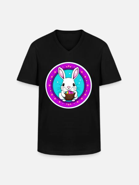 Easter and Easter Basket - Men's V-Neck T-Shirt - black
