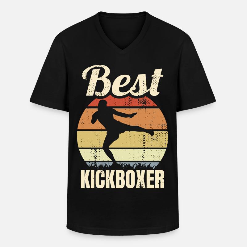 Best Kickboxer - Männer-T-Shirt mit V-Ausschnitt - Schwarz