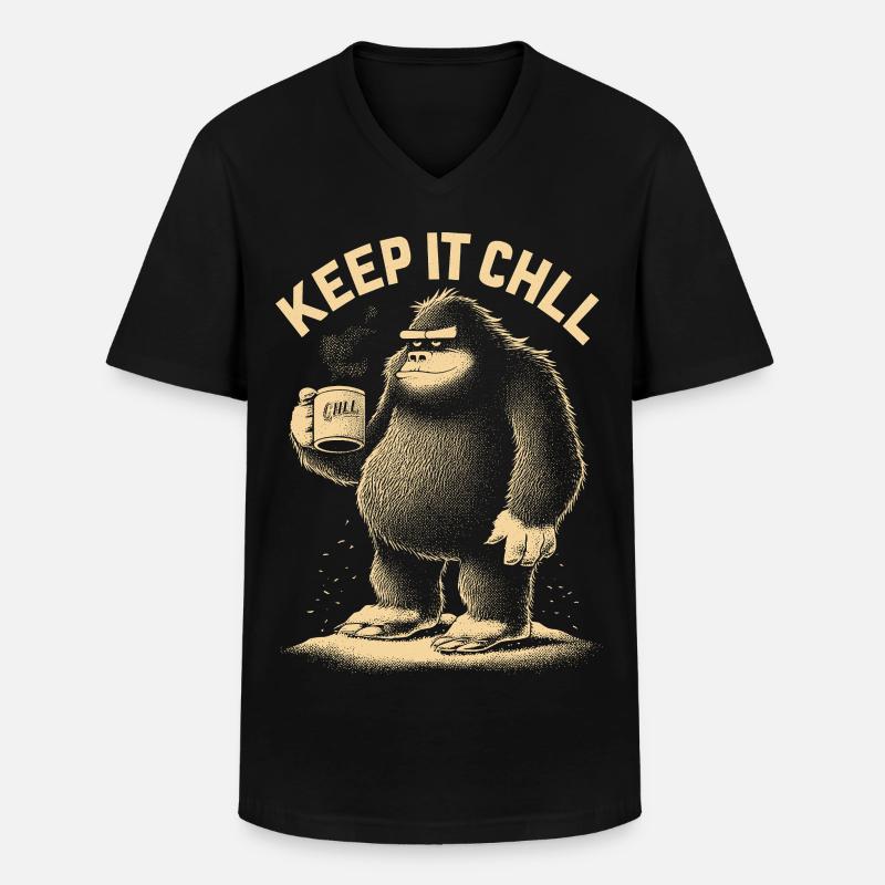 Keep it chillig - Männer-T-Shirt mit V-Ausschnitt - Schwarz