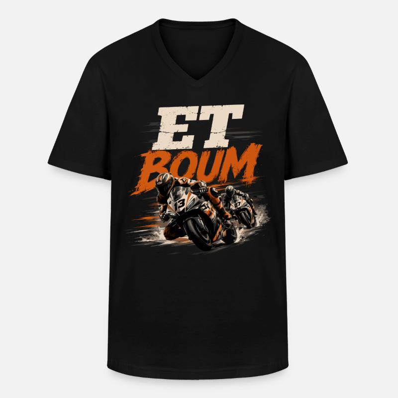 UND ZACK - Männer-T-Shirt mit V-Ausschnitt - Schwarz