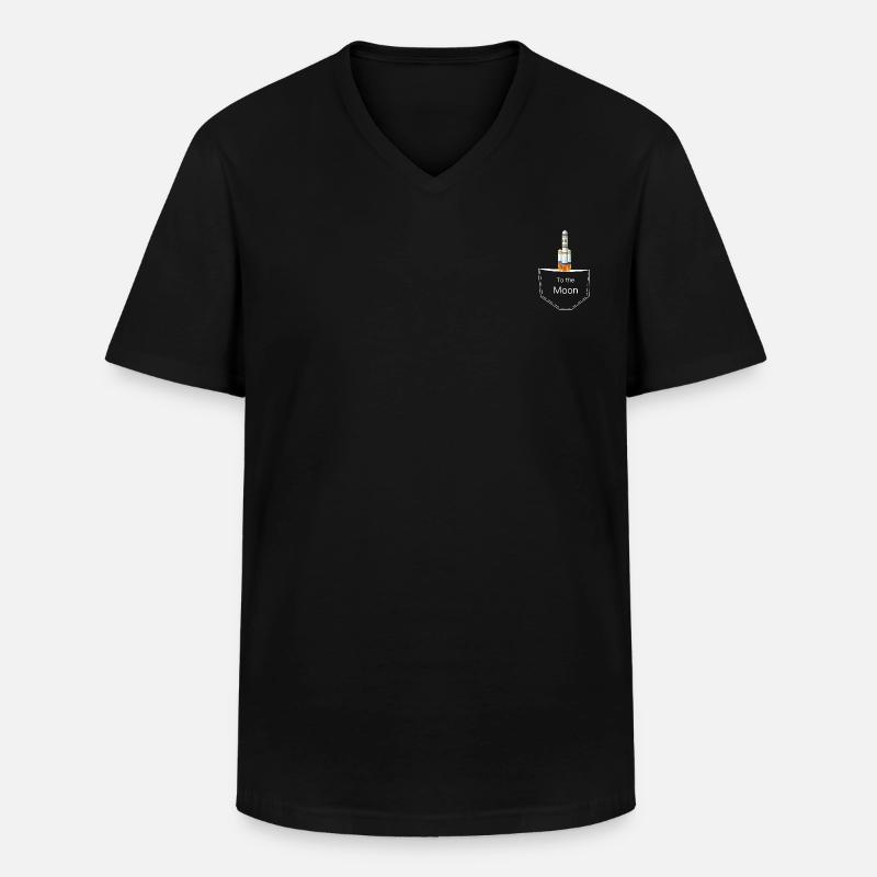 To the Moon - Männer-T-Shirt mit V-Ausschnitt - Schwarz