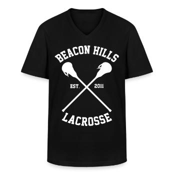 Beacon Hills Grafik - Männer-T-Shirt mit V-Ausschnitt - Schwarz - Vorne - AI Model Male 178 dark (178cm)