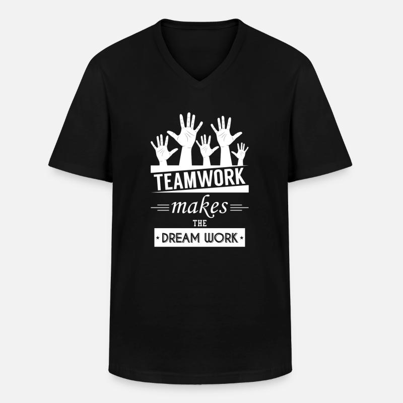 Teamwork - Männer-T-Shirt mit V-Ausschnitt - Schwarz