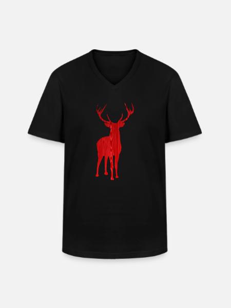 Reindeer Christmassy - Men's V-Neck T-Shirt - black