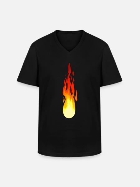Flame Fire Comet Inferno Fire Fiery Heat - Men's V-Neck T-Shirt - black