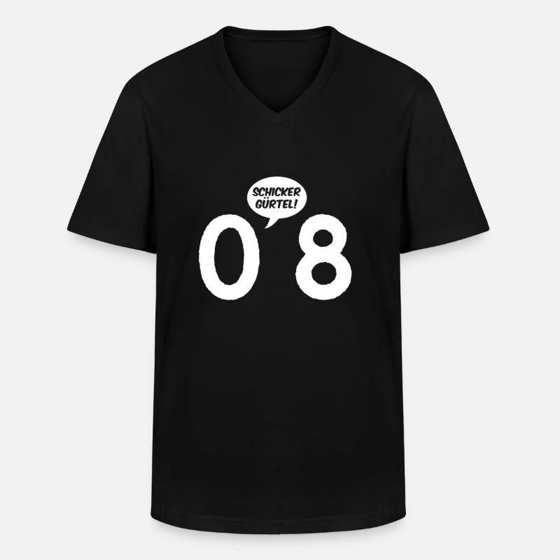 Nice bælte - Klassisk herre T-shirt med V-udskæring - sort
