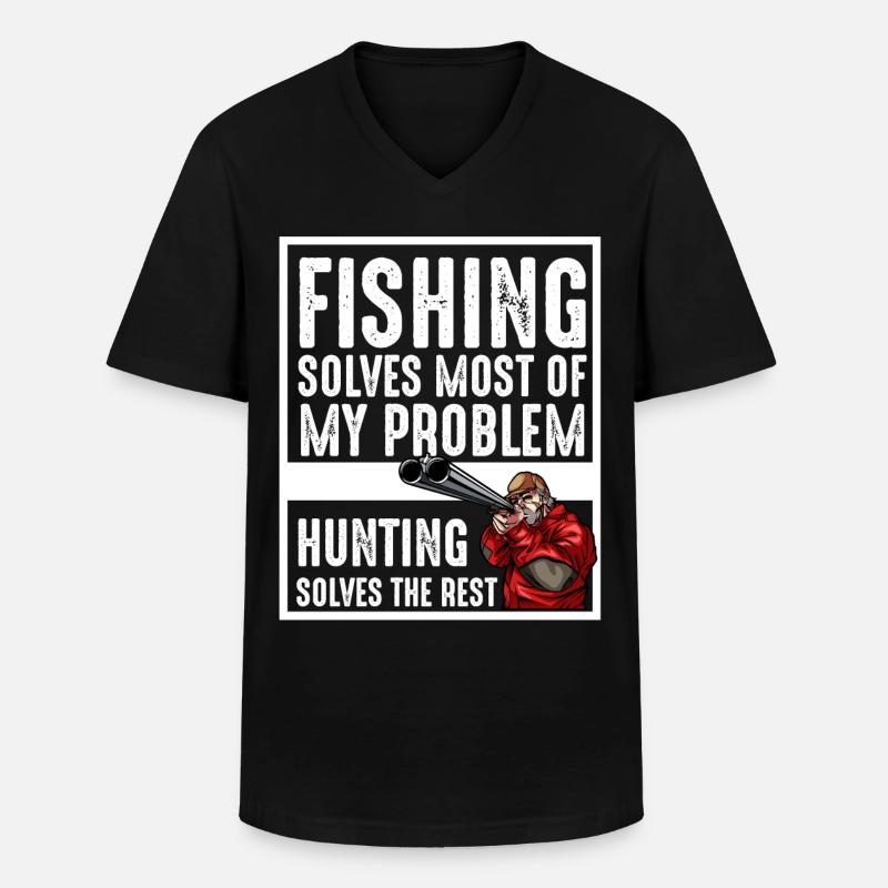 Jagd - Männer-T-Shirt mit V-Ausschnitt - Schwarz