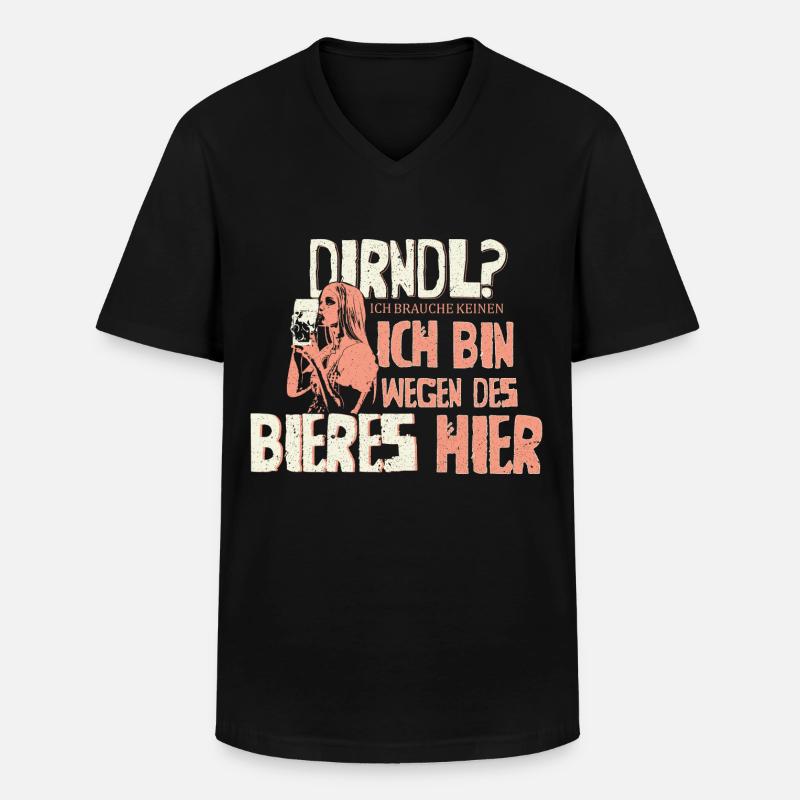 Dirndl - Männer-T-Shirt mit V-Ausschnitt - Schwarz