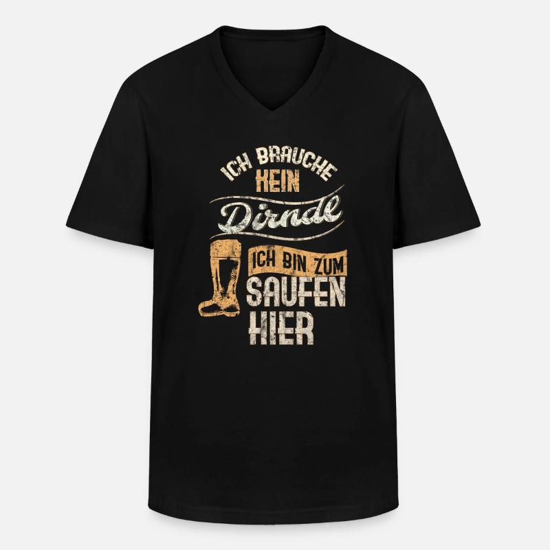 Dirndl - Männer-T-Shirt mit V-Ausschnitt - Schwarz