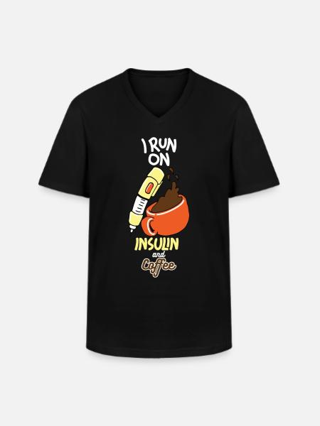Funny diabetes shirt - Men's V-Neck T-Shirt - black