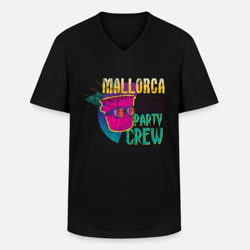 Mallorca Party Crew - Männer-T-Shirt mit V-Ausschnitt - Schwarz