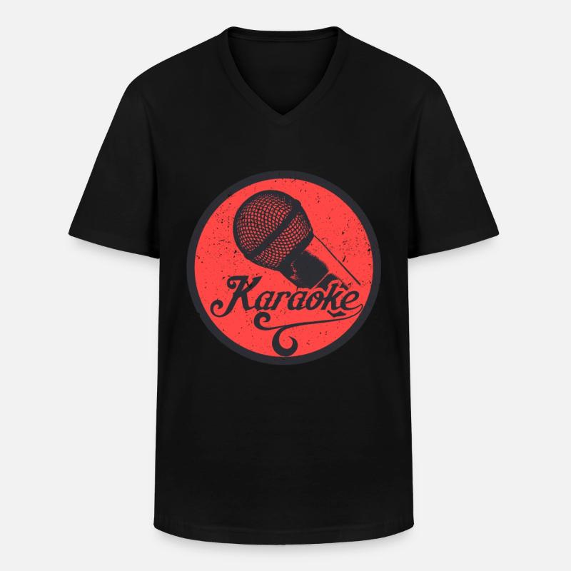 Karaoke - Männer-T-Shirt mit V-Ausschnitt - Schwarz