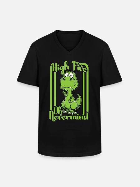 High five - Men's V-Neck T-Shirt - black