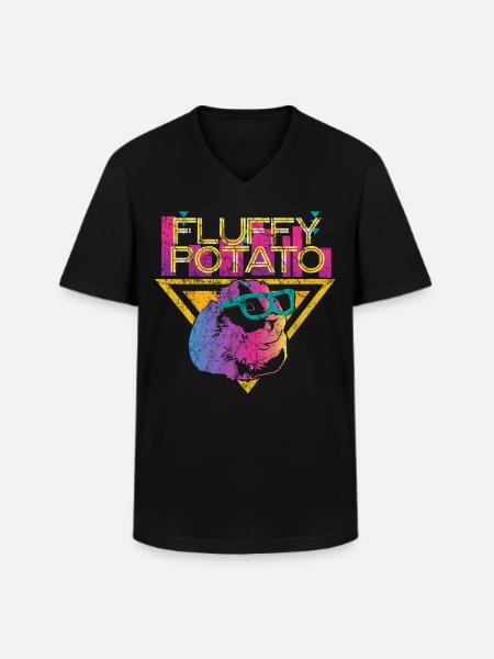 Cochon d'Inde rigolo - T-shirt col V Homme - noir