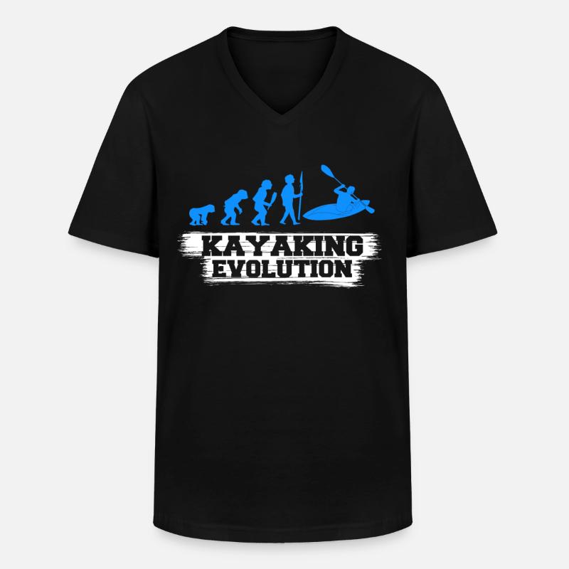 Kayaking Evolution - Men's V-Neck T-Shirt - black