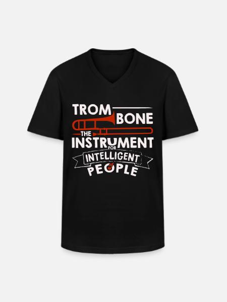 trombones - Men's V-Neck T-Shirt - black