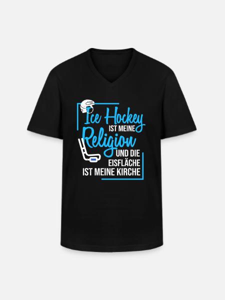 Ice hockey - Men's V-Neck T-Shirt - black