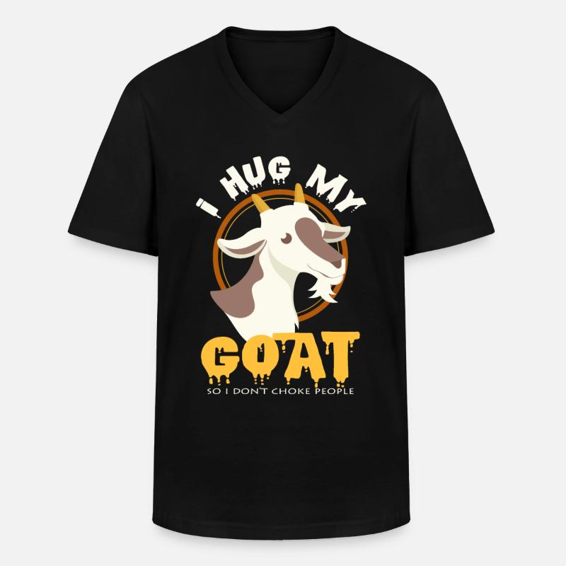 Ziege - Männer-T-Shirt mit V-Ausschnitt - Schwarz