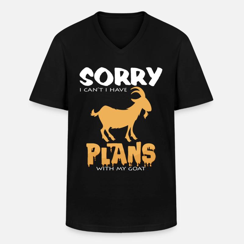 Ziege - Männer-T-Shirt mit V-Ausschnitt - Schwarz