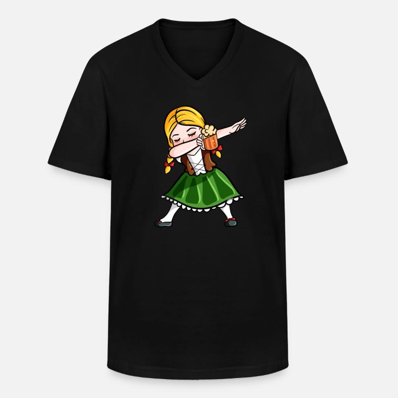 Dabbing Lustig - Männer-T-Shirt mit V-Ausschnitt - Schwarz