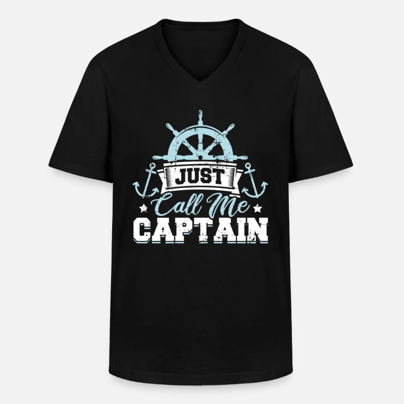 Just call me Captain - Männer-T-Shirt mit V-Ausschnitt - Schwarz