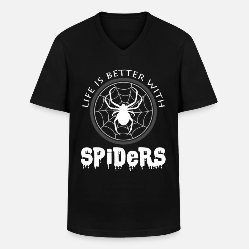 Spinnen - Männer-T-Shirt mit V-Ausschnitt - Schwarz