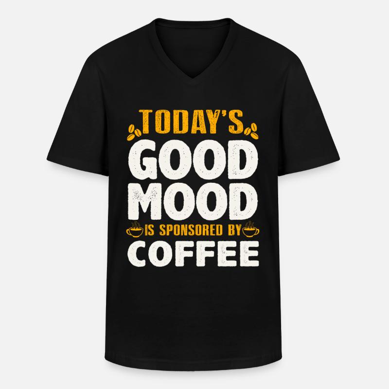 Kaffee - Männer-T-Shirt mit V-Ausschnitt - Schwarz