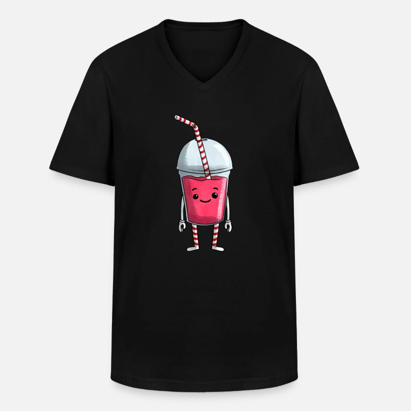 I Love Milchshake - Männer-T-Shirt mit V-Ausschnitt - Schwarz