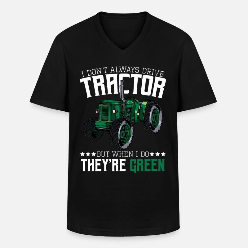 Traktor - Männer-T-Shirt mit V-Ausschnitt - Schwarz