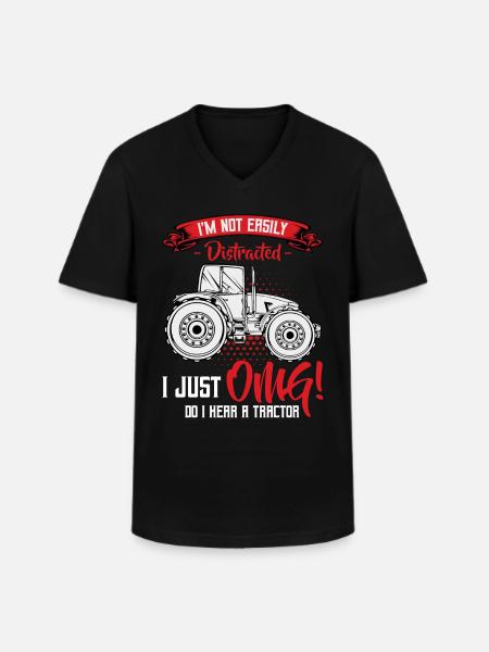 tractor - Men's V-Neck T-Shirt - black