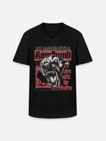 Kampfhund - Männer-T-Shirt mit V-Ausschnitt - Schwarz