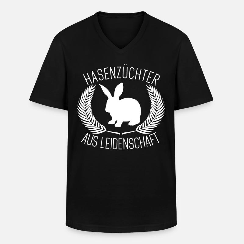 Hasenzüchter aus Leidenschaft, Hasen - Männer-T-Shirt mit V-Ausschnitt - Schwarz