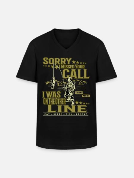 Pêcheur pêcheur blagues - T-shirt col V Homme - noir
