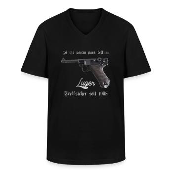 Luger- treffischer seit 1908 - Männer-T-Shirt mit V-Ausschnitt - Schwarz - Vorne - AI Model Male 178 dark (178cm)