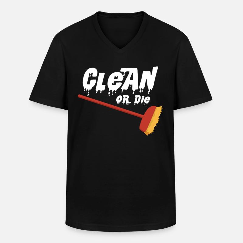 Haushalt - Männer-T-Shirt mit V-Ausschnitt - Schwarz
