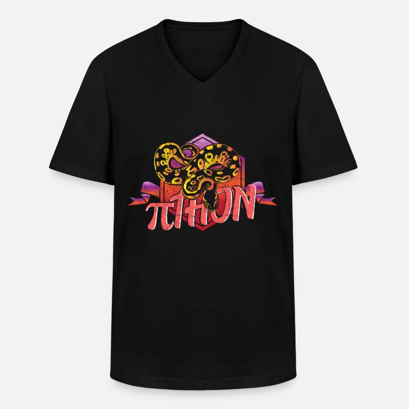Pi Mathematik Python - Männer-T-Shirt mit V-Ausschnitt - Schwarz