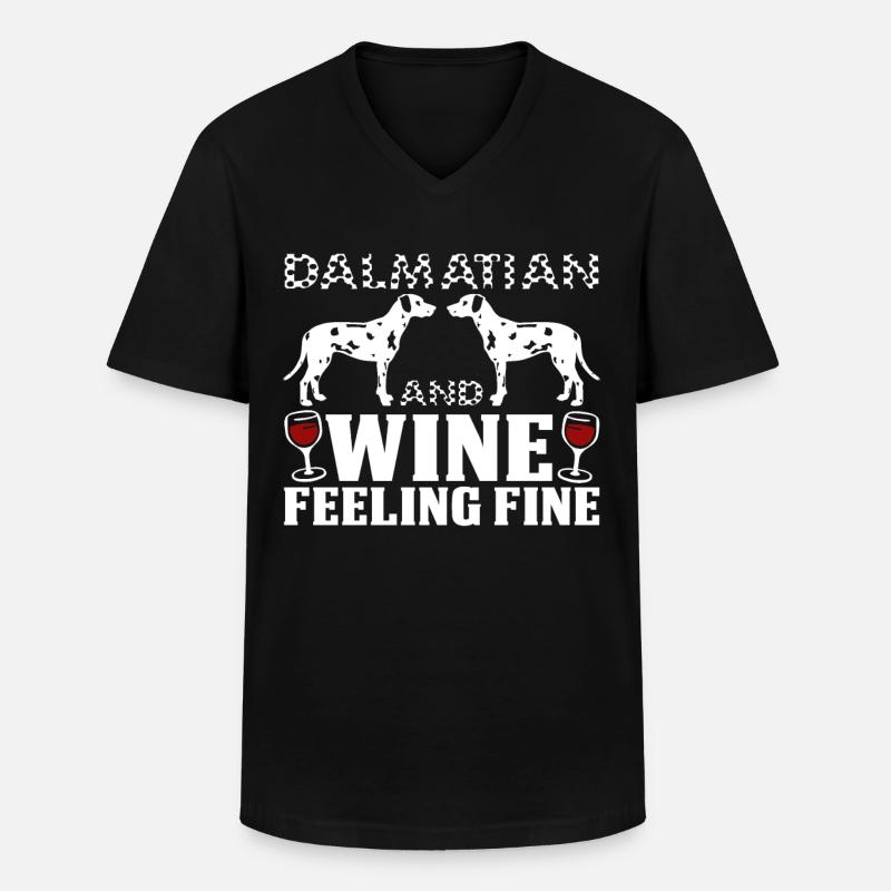 Dalmatiner - Männer-T-Shirt mit V-Ausschnitt - Schwarz