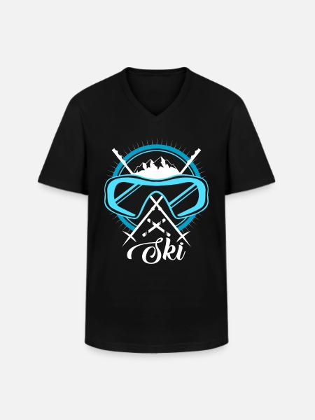 To ski - Men's V-Neck T-Shirt - black