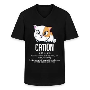 chimiste - T-shirt col V Homme - noir - Devant - AI Model Male 178 dark (178cm)
