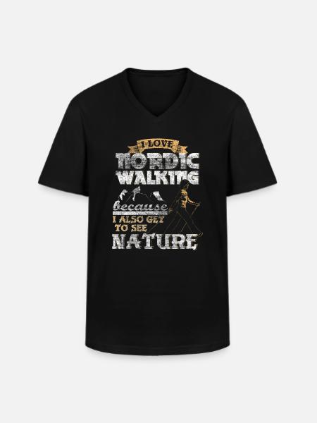 Nordic Walking Geschenkidee - Männer-T-Shirt mit V-Ausschnitt - Schwarz