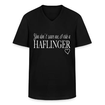 Haflinger, horse, horses - Men's V-Neck T-Shirt - black - Front - AI Model Male 178 dark (178cm)
