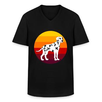 dalmatien - T-shirt col V Homme - noir - Devant - AI Model Male 178 dark (178cm)