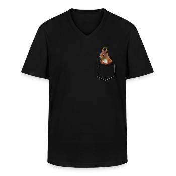 Eichhörnchen in der Tasche Süß - Männer-T-Shirt mit V-Ausschnitt - Schwarz - Vorne - AI Model Male 178 dark (178cm)
