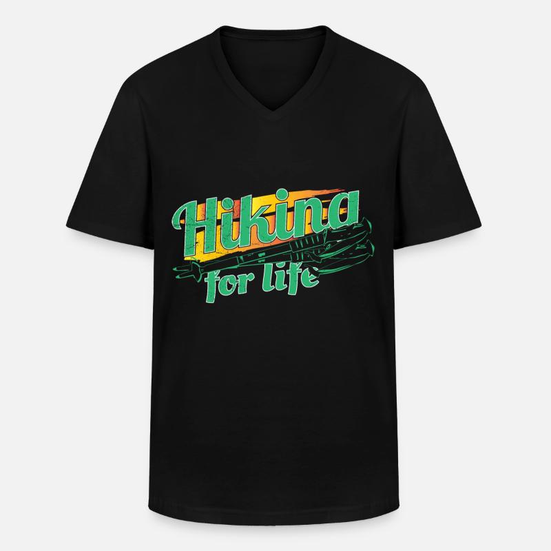 Wandern Geschenkidee - Männer-T-Shirt mit V-Ausschnitt - Schwarz