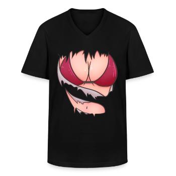 Frauen Busen Brüste Titties Titten lustiges Party - Männer-T-Shirt mit V-Ausschnitt - Schwarz - Vorne - AI Model Male 178 dark (178cm)