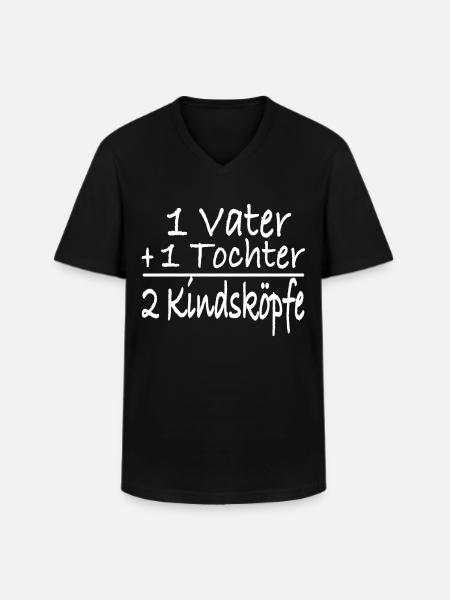 Vater und Tochter - Männer-T-Shirt mit V-Ausschnitt - Schwarz