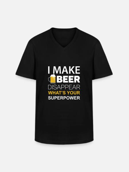 Chemise de bière drôle - T-shirt col V Homme - noir