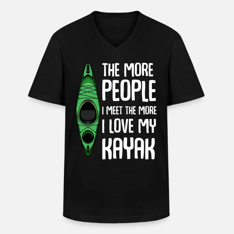 Kajak - Männer-T-Shirt mit V-Ausschnitt - Schwarz